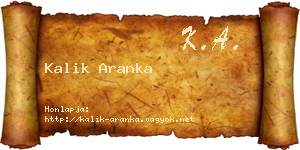 Kalik Aranka névjegykártya